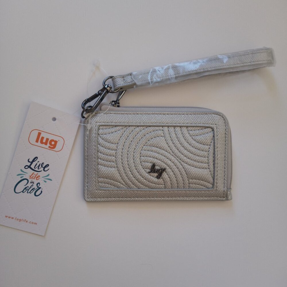 LUG Twirl Matte Luxe VL (Vegan Leather) RFID Wristlet Wallet - Diamond Silver - Picture 4 of 9